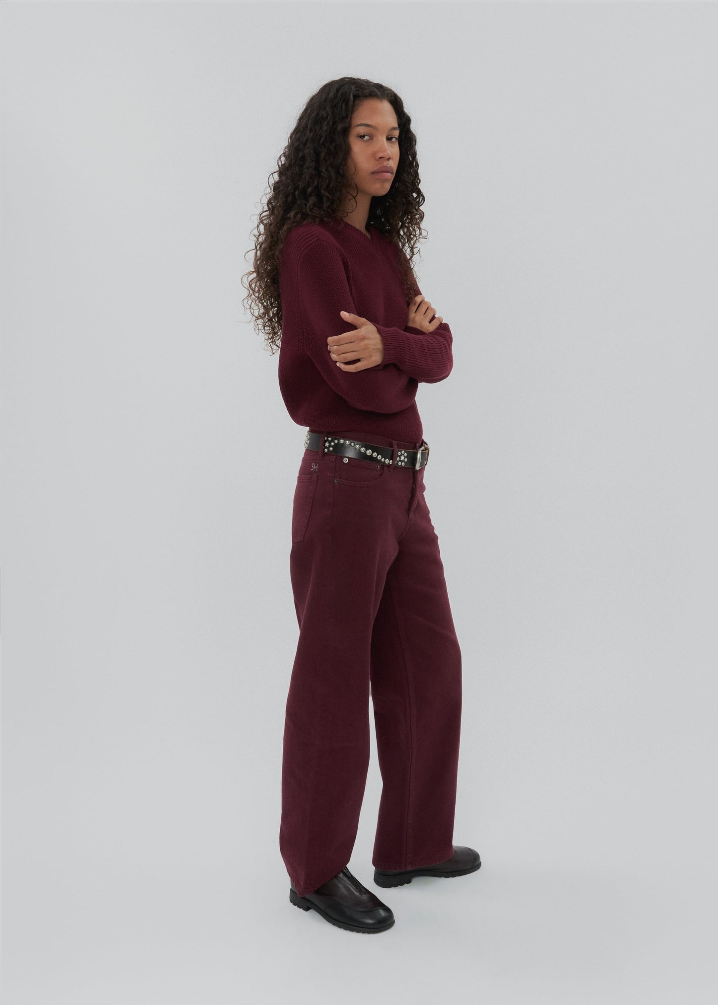 Still Here Everyday Jean, Burgundy