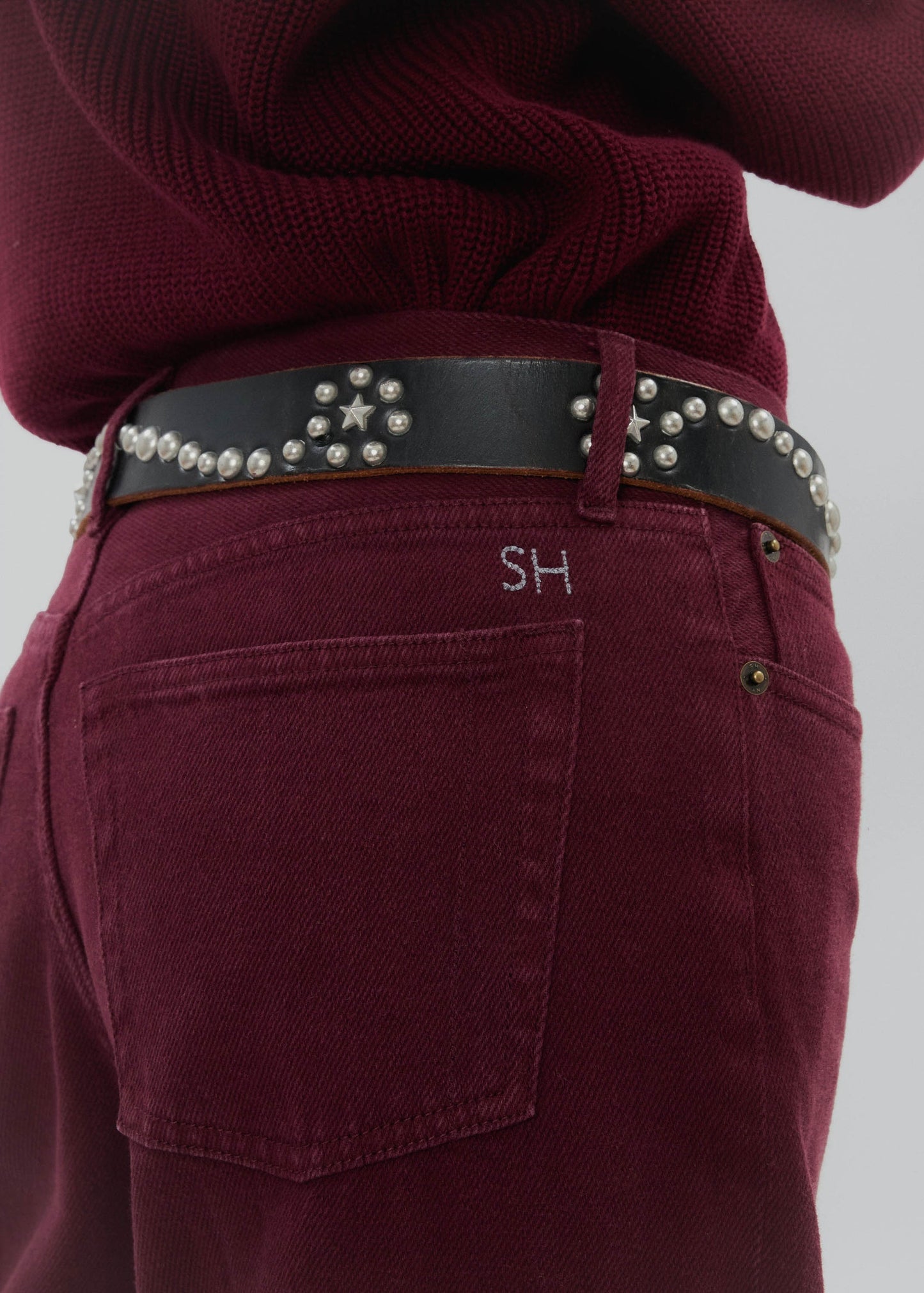 Still Here Everyday Jean, Burgundy