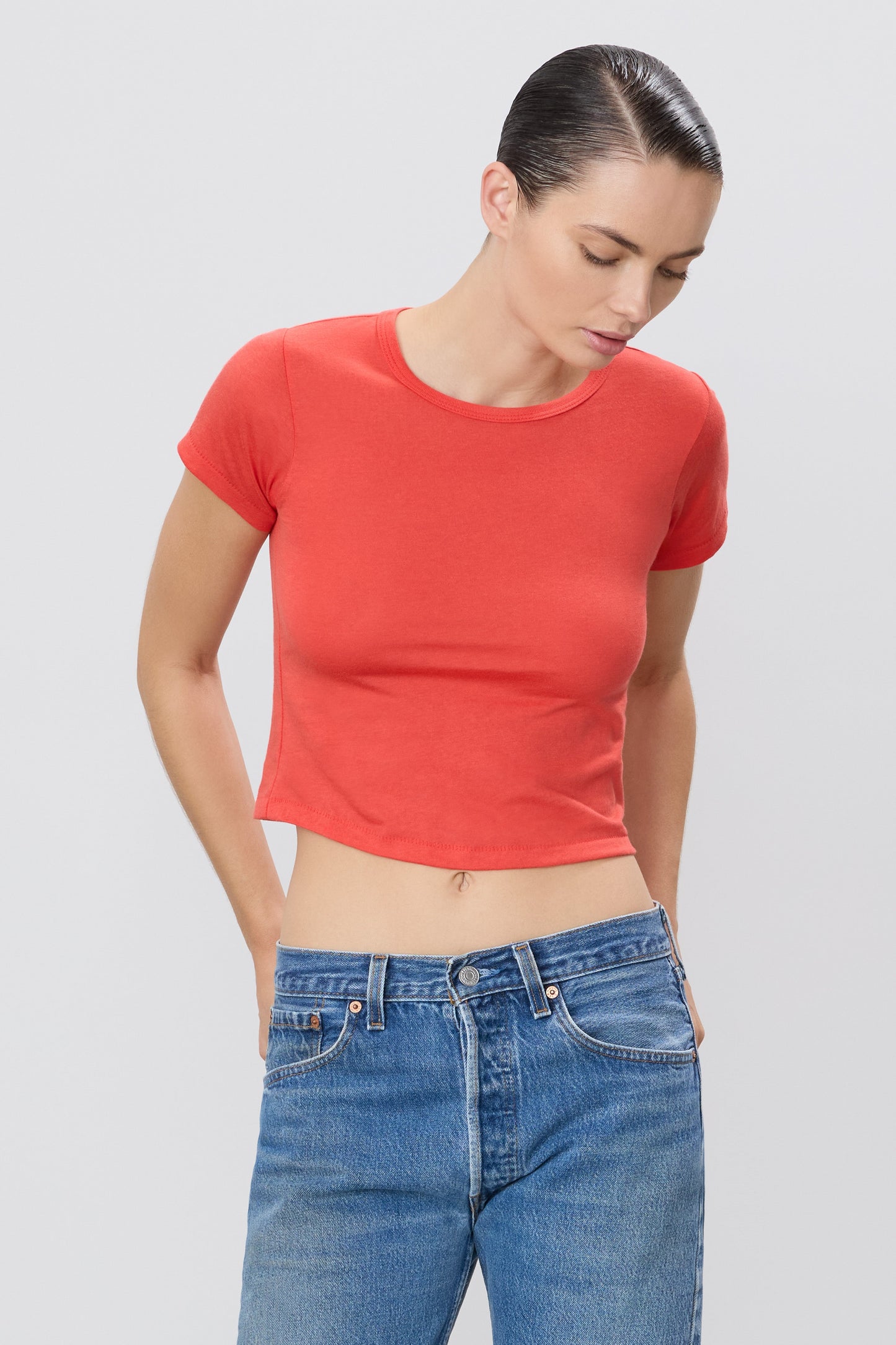 Éterne Short Sleeve Baby Tee, Poppy