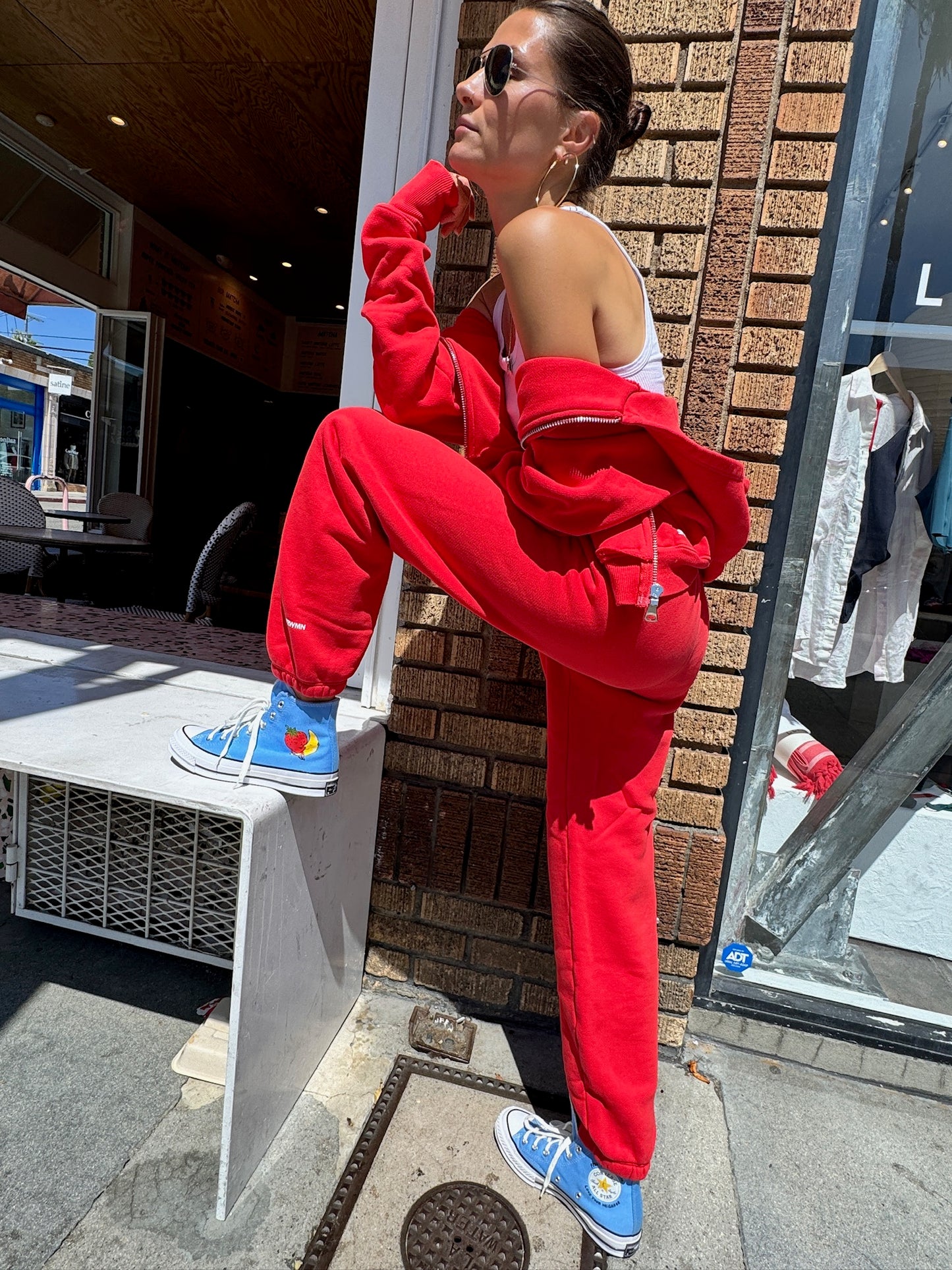 SPRWMN Mini Logo Sweatpants, Red