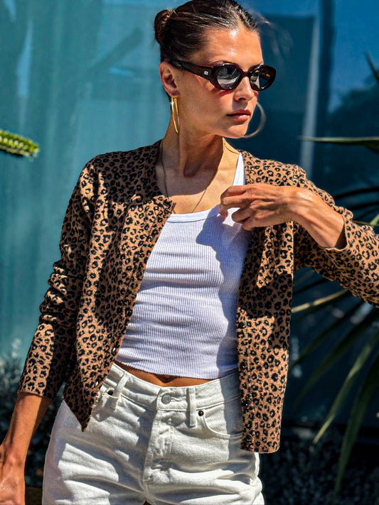Leopard Cashmere Baby Cardigan
