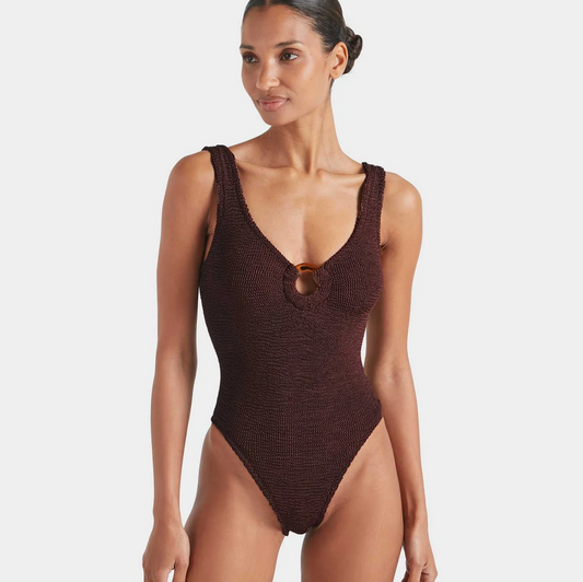 Hunza G Celine One Piece, Metallic Chocolate