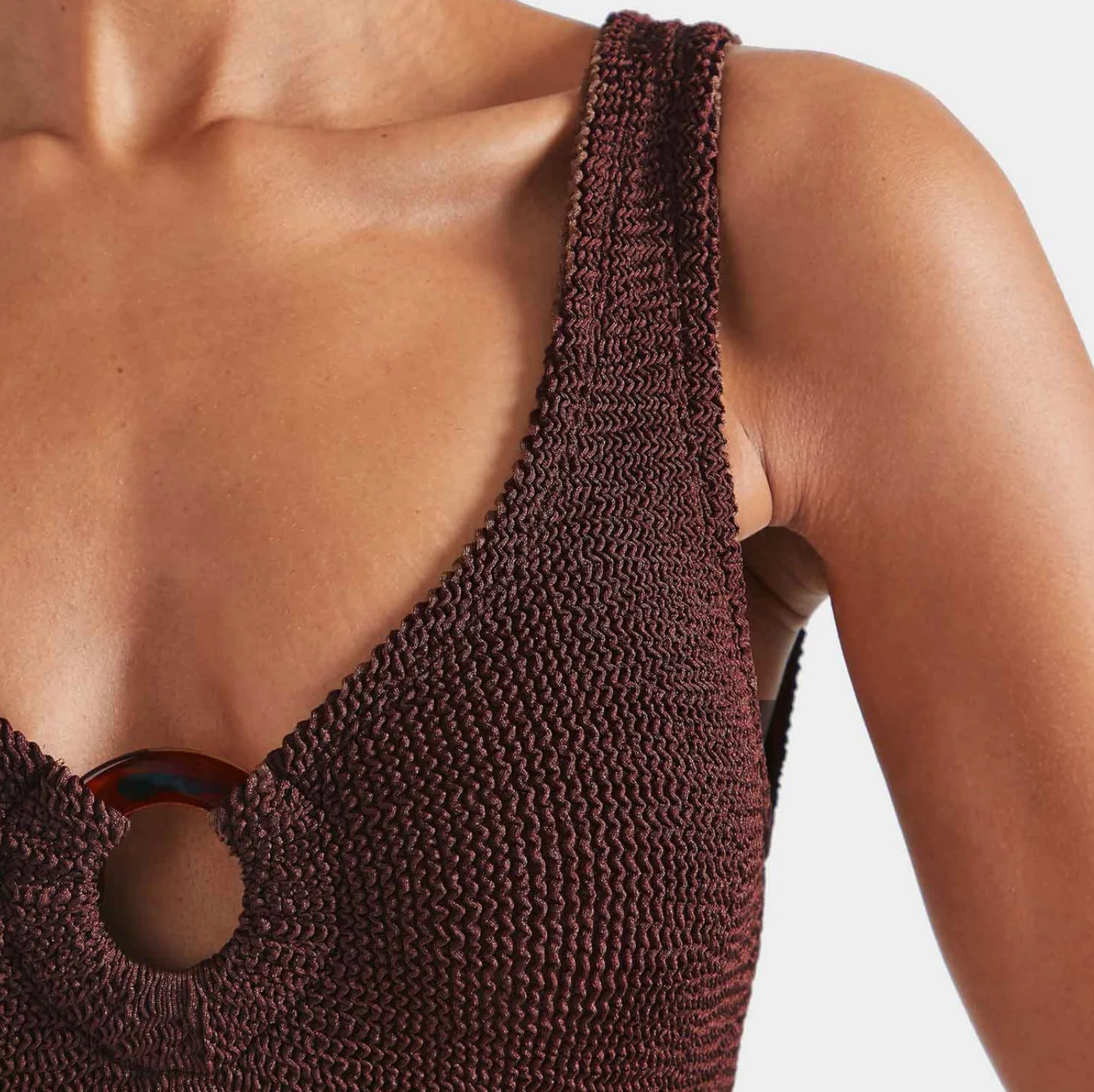Hunza G Celine One Piece, Metallic Chocolate