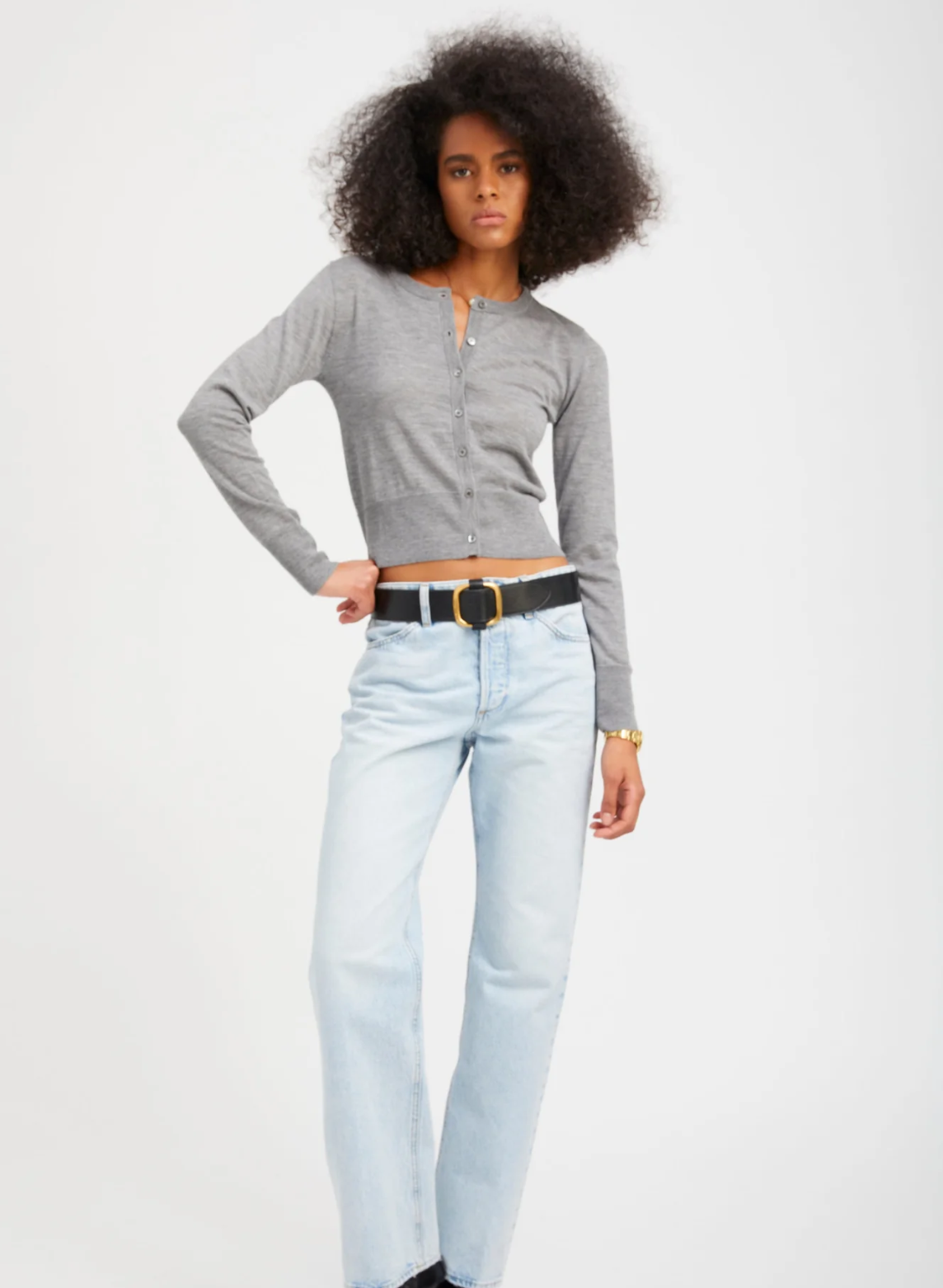 SPRWMN Grey Ultra Fine Cashmere Baby Cardigan