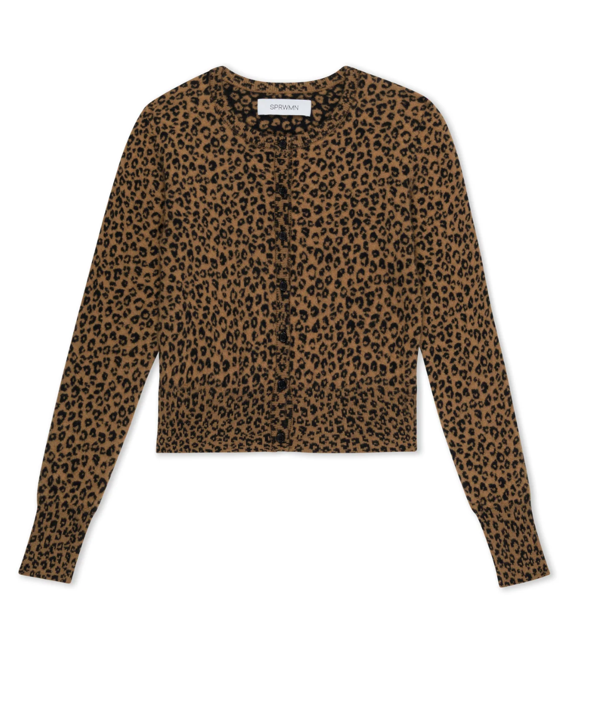SPRWMN Leopard Fine Cashmere Baby Cardigan