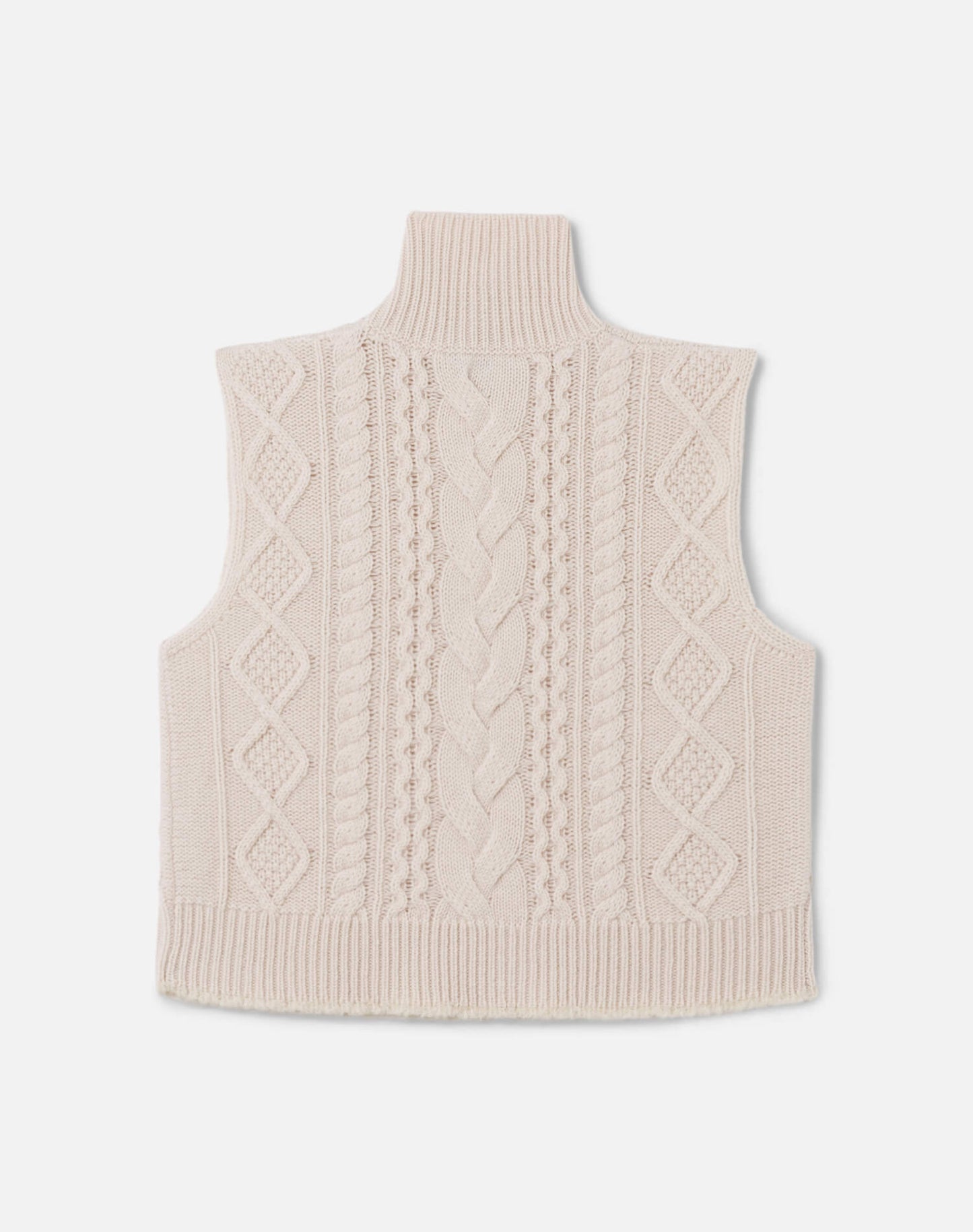 RE/DONE Cable Turtleneck Vest, White