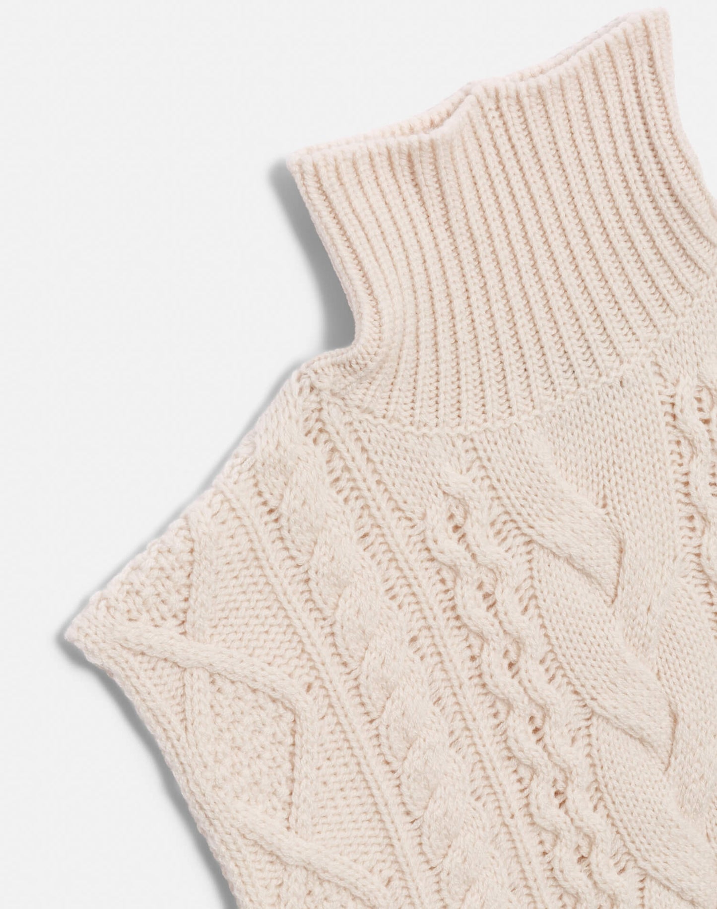 RE/DONE Cable Turtleneck Vest, White
