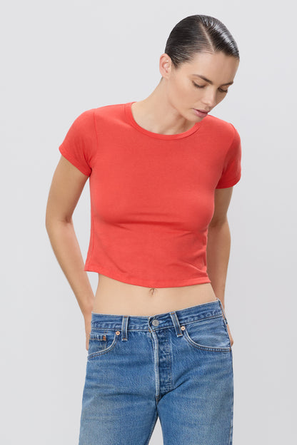 Éterne Short Sleeve Baby Tee, Poppy