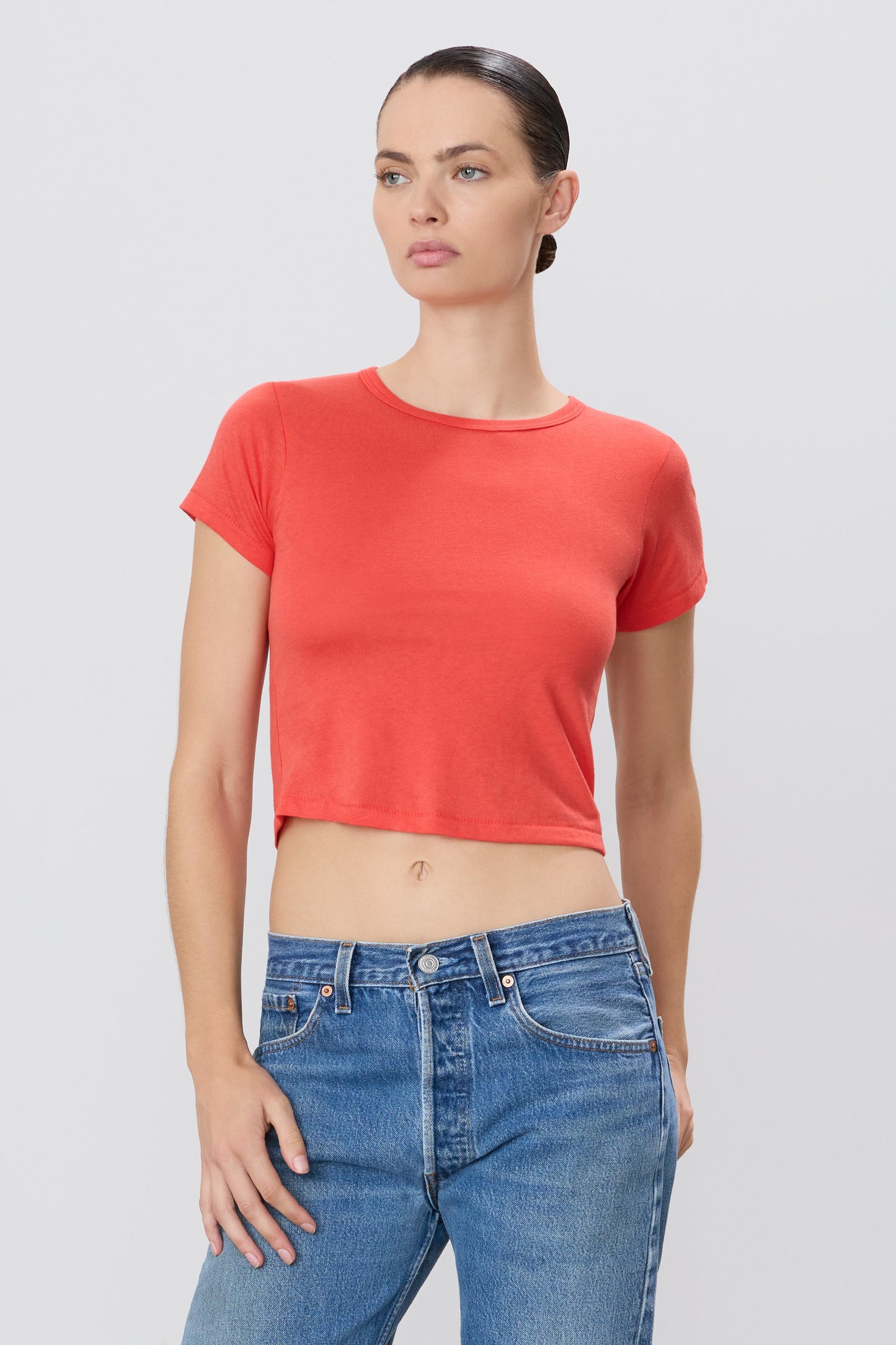 Éterne Short Sleeve Baby Tee, Poppy