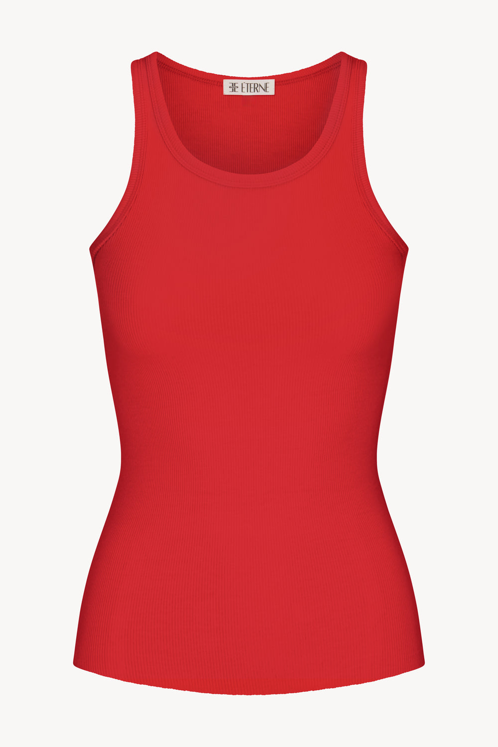 Éterne High Neck Fitted Tank, Rouge