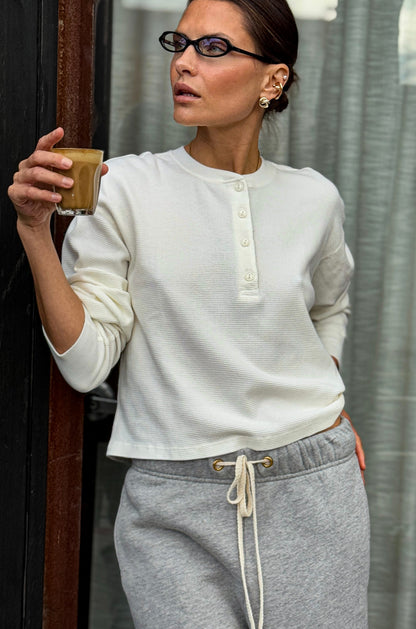 RE/DONE Hanes Waffle Boxy Henley
