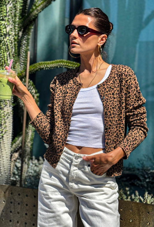 Leopard Cashmere Baby Cardigan