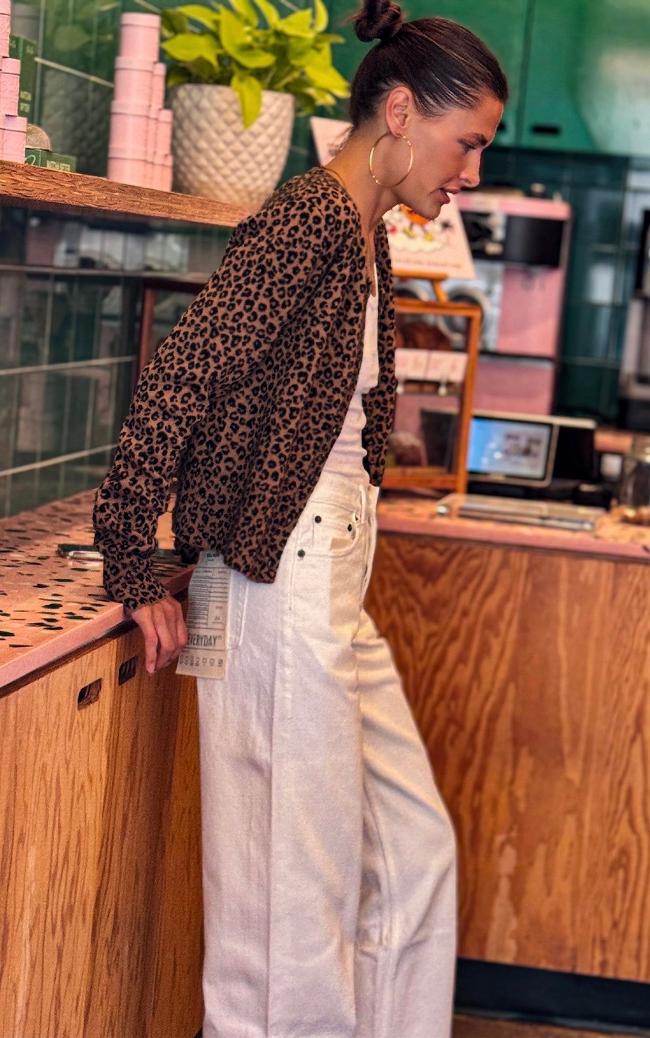 Leopard Cashmere Baby Cardigan