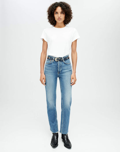 RE/DONE Hanes 1950's Boxy Tee, Optic White