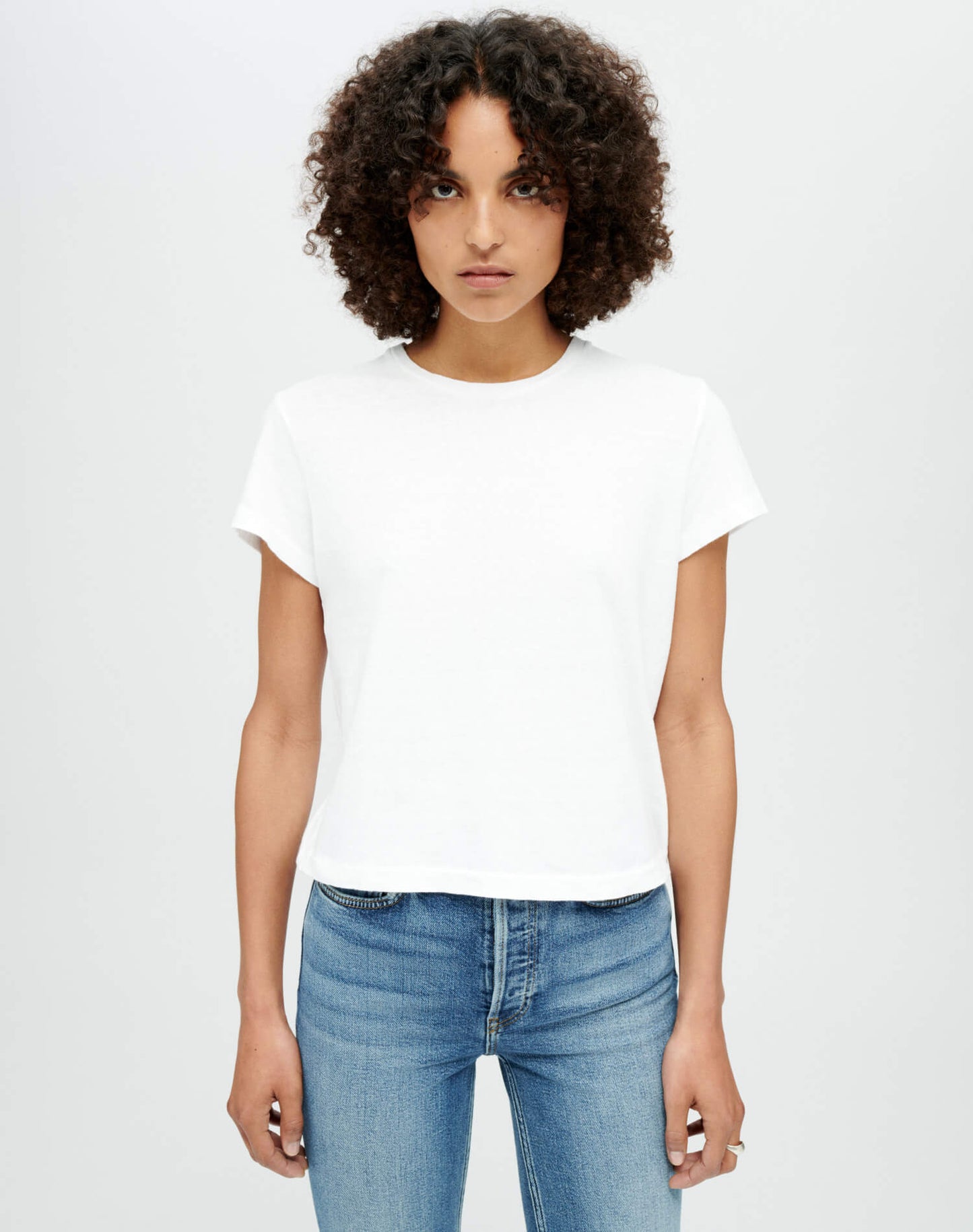 RE/DONE Hanes 1950's Boxy Tee, Optic White