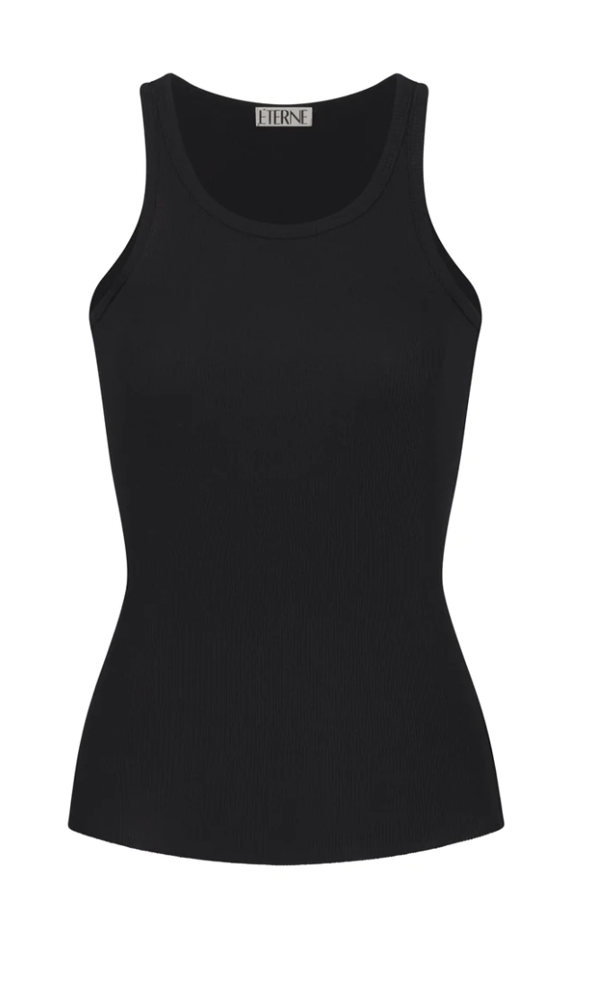 ÉTERNE High Neck Fitted Tank Black