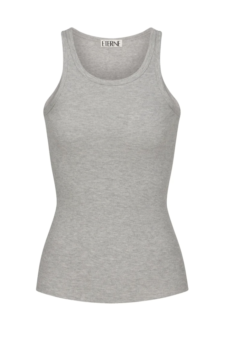 ÉTERNE High Neck Fitted Tank Grey