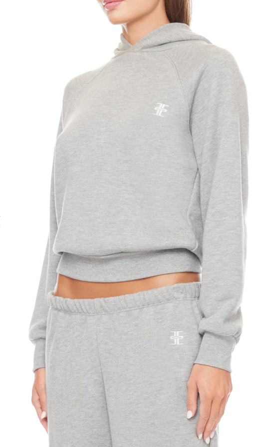 ÉTERNE Shrunken Hoodie Sweatshirt Heather Grey