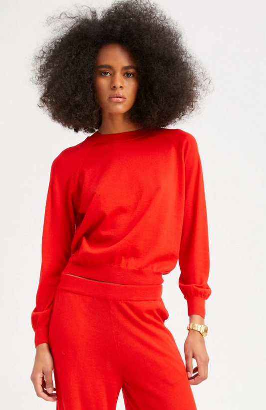 SPRWMN Red Cashmere Raglan Sweater