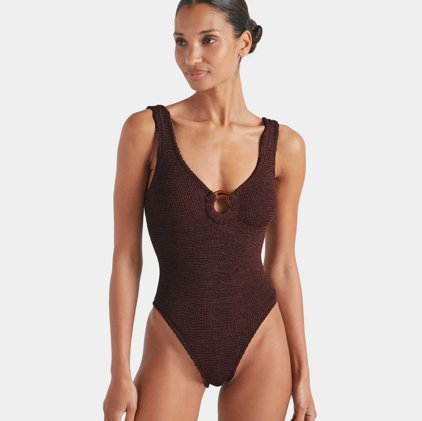 Hunza G Celine One Piece, Metallic Chocolate