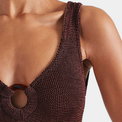 Hunza G Celine One Piece, Metallic Chocolate