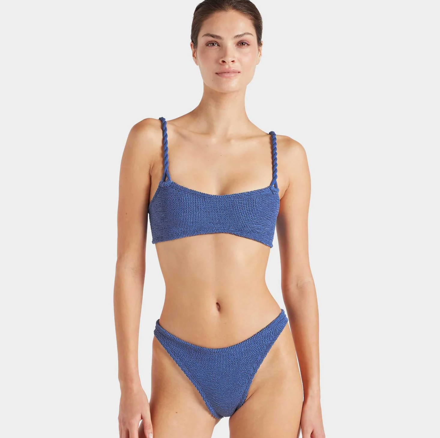 ビキニ Hunza G SS25 Swimwear (PHOEBE BIKINI CRINKLERED) Hunza G: Phoebe Bikini Set with Braided Straps - Red – Azaleas