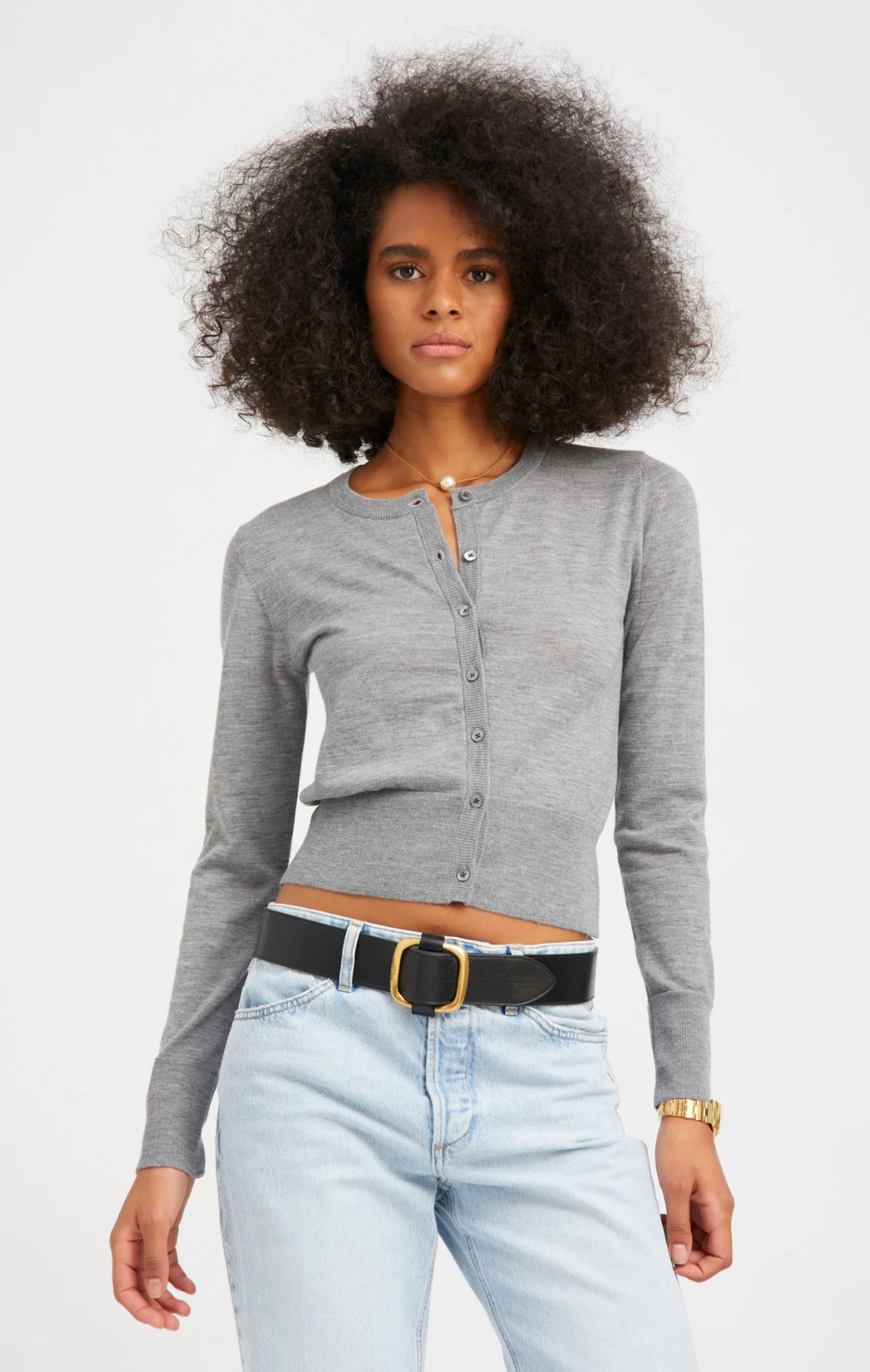 SPRWMN Grey Ultra Fine Cashmere Baby Cardigan