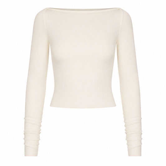 Long Sleeve Boatneck Top