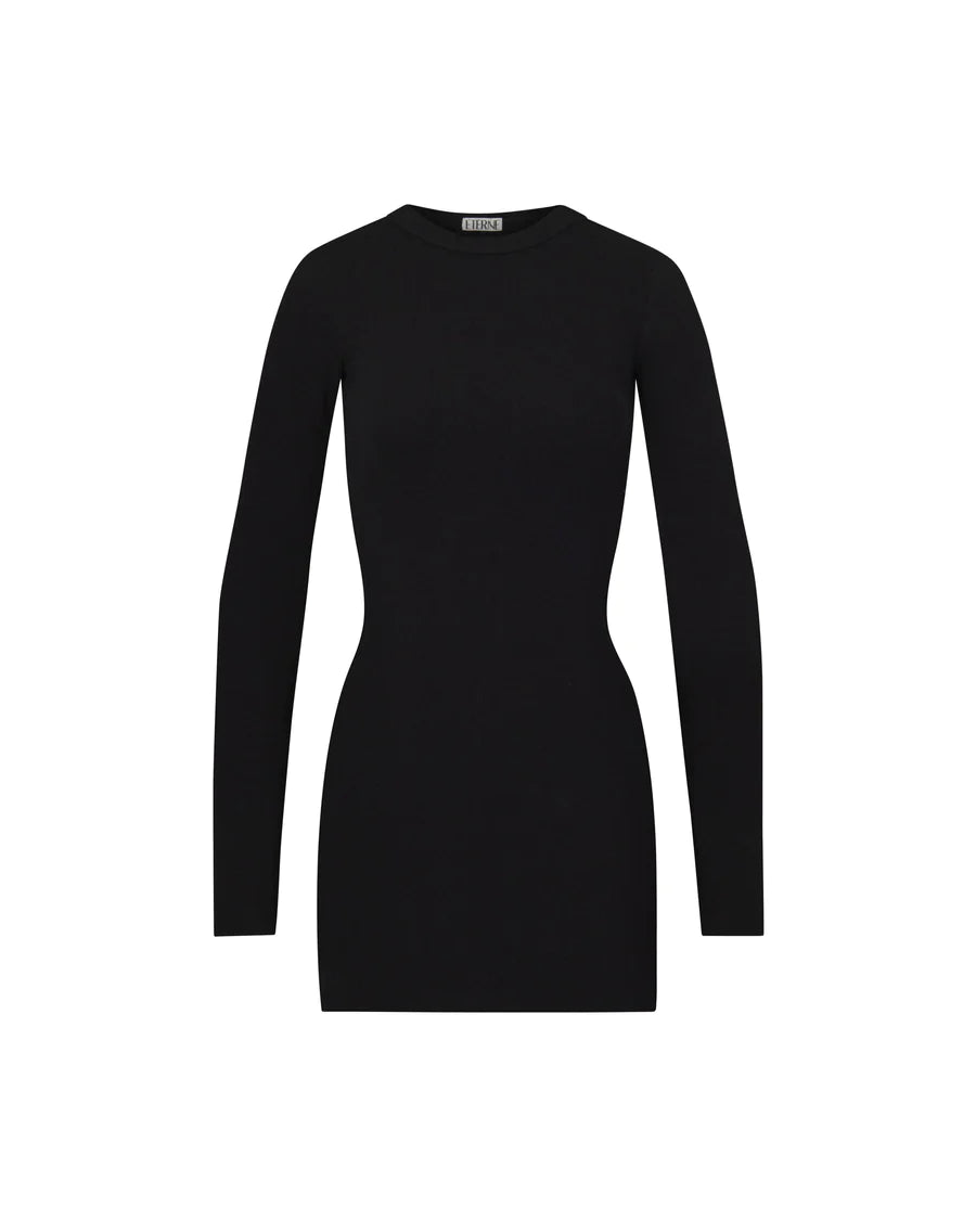 ÉTERNE LONG SLEEVE CREWNECK DRESS MINI