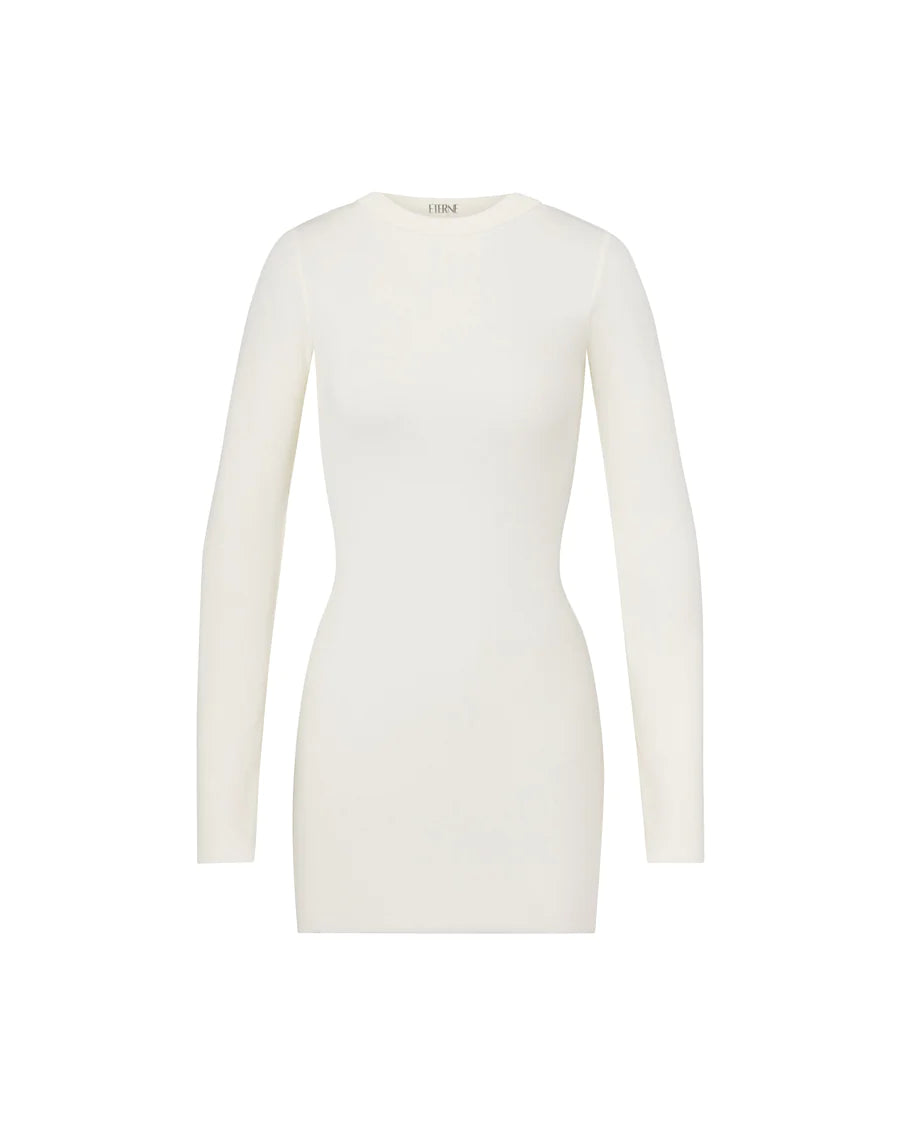 ÉTERNE LONG SLEEVE CREWNECK DRESS MINI