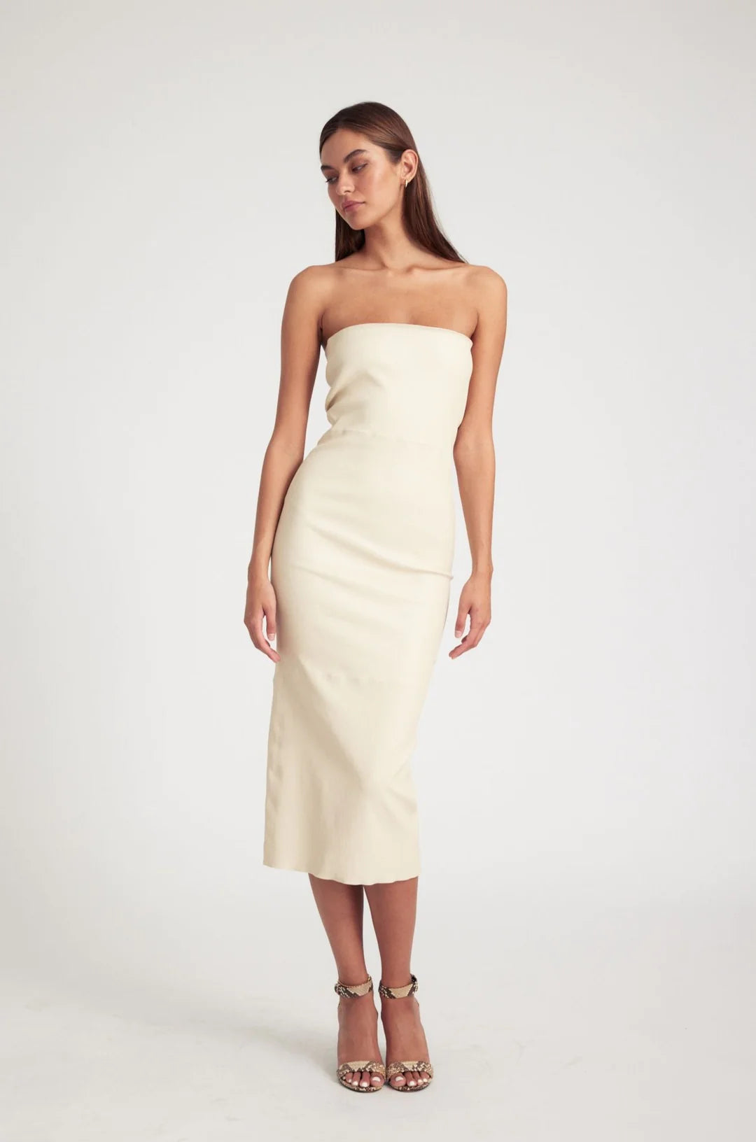 SPRWMN Alabaster Leather Tube Dress