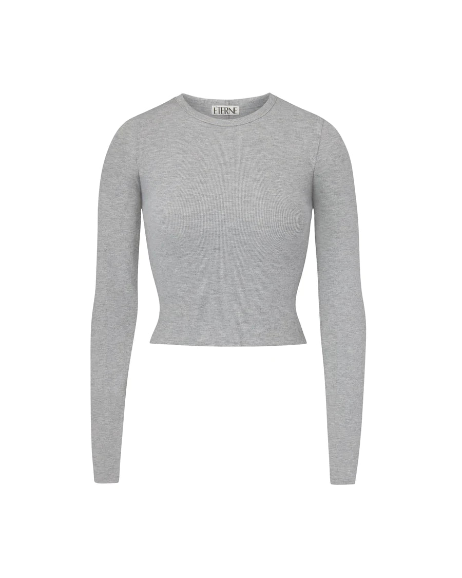 ÉTERNE CROPPED LONG SLEEVE FITTED TOP