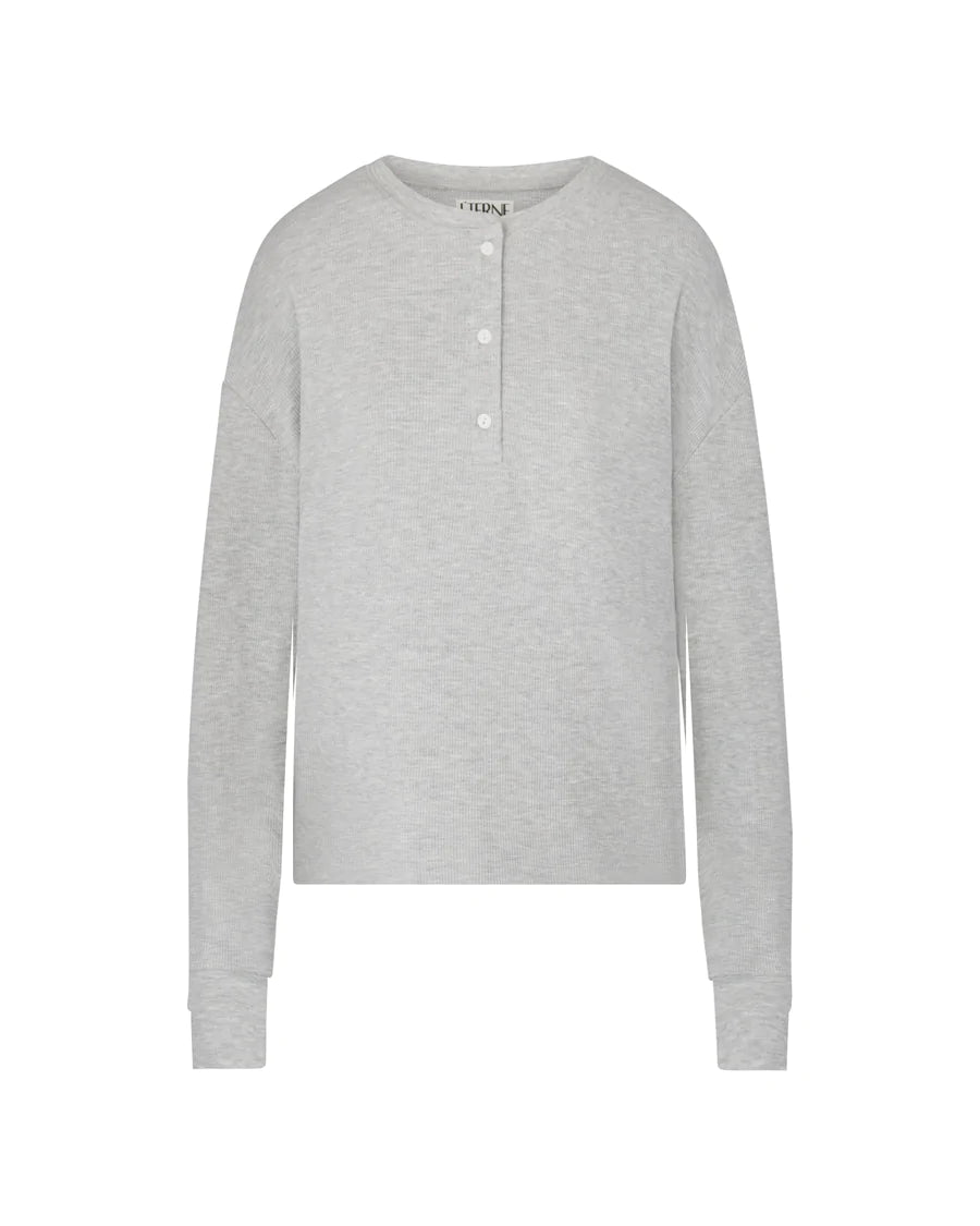 ÉTERNE THERMAL HENLEY HEATHER GREY